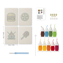 Afbeelding in Gallery-weergave laden, Punch Needle Set (4 stuks) met frames - Zoet en Streetfood