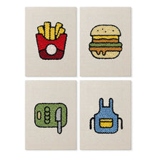 Afbeelding in Gallery-weergave laden, Punch Needle Set (4 stuks) met frames - Keuken en Snacks Set