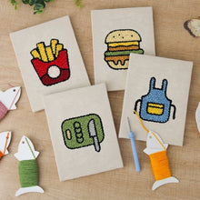 Afbeelding in Gallery-weergave laden, Punch Needle Set (4 stuks) met frames - Keuken en Snacks Set