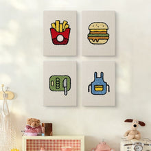 Afbeelding in Gallery-weergave laden, Punch Needle Set (4 stuks) met frames - Keuken en Snacks Set