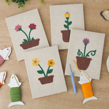 Afbeelding in Gallery-weergave laden, Punch Needle Set (4 stuks) met frames - Bloeiende Bloemen Set