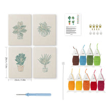 Afbeelding in Gallery-weergave laden, Punch Needle Set (4 stuks) met frames - Plantenliefhebber Set 2