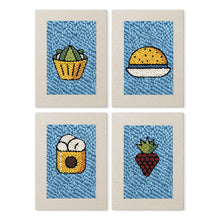 Afbeelding in Gallery-weergave laden, Punch Needle Set (4 stuks) met frames - Snacktijd 2
