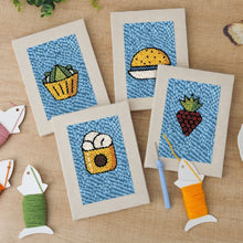 Afbeelding in Gallery-weergave laden, Punch Needle Set (4 stuks) met frames - Snacktijd 2