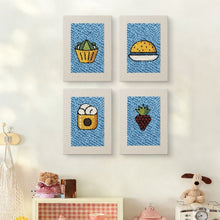 Afbeelding in Gallery-weergave laden, Punch Needle Set (4 stuks) met frames - Snacktijd 2
