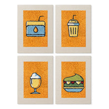 Afbeelding in Gallery-weergave laden, Punch Needle Set (4 stuks) met frames - Drankjes en Hapjes
