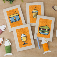 Afbeelding in Gallery-weergave laden, Punch Needle Set (4 stuks) met frames - Drankjes en Hapjes