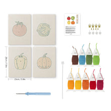 Afbeelding in Gallery-weergave laden, Punch Needle Set (4 stuks) met frames - Verse Groenten Collectie