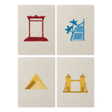 Afbeelding in Gallery-weergave laden, Punch Needle Set (4 stuks) met frames - Wereld Monumenten Set