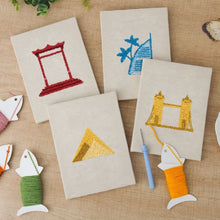Afbeelding in Gallery-weergave laden, Punch Needle Set (4 stuks) met frames - Wereld Monumenten Set