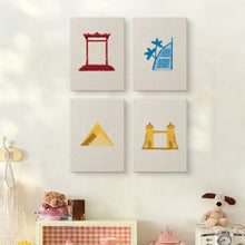 Afbeelding in Gallery-weergave laden, Punch Needle Set (4 stuks) met frames - Wereld Monumenten Set