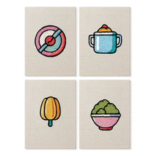 Afbeelding in Gallery-weergave laden, Punch Needle Set (4 stuks) met frames - Mini voedseliconen