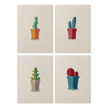 Afbeelding in Gallery-weergave laden, Punch Needle Set (4 stuks) met frames - Kleine Vetplanten Potjes 1