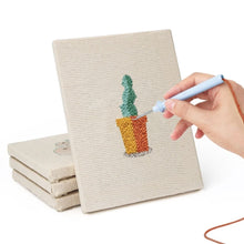 Afbeelding in Gallery-weergave laden, Punch Needle Set (4 stuks) met frames - Kleine Vetplanten Potjes 1