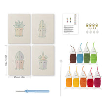 Afbeelding in Gallery-weergave laden, Punch Needle Set (4 stuks) met frames - Mini Binnen Tuin 2