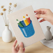 Afbeelding in Gallery-weergave laden, Punch Needle Set (4 stuks) met frames - Minimalistische Bureau Iconen