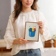 Afbeelding in Gallery-weergave laden, Punch Needle Set (4 stuks) met frames - Minimalistische Bureau Iconen