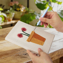Afbeelding in Gallery-weergave laden, Punch Needle Set (4 stuks) met frames - Bloeiende Mini Potjes 1