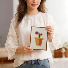 Afbeelding in Gallery-weergave laden, Punch Needle Set (4 stuks) met frames - Bloeiende Mini Potjes 1