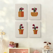 Afbeelding in Gallery-weergave laden, Punch Needle Set (4 stuks) met frames - Bloeiende Mini Potjes 2