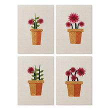 Afbeelding in Gallery-weergave laden, Punch Needle Set (4 stuks) met frames - Bloeiende Mini Potjes 3