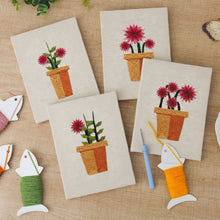 Afbeelding in Gallery-weergave laden, Punch Needle Set (4 stuks) met frames - Bloeiende Mini Potjes 3