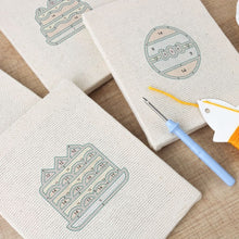 Afbeelding in Gallery-weergave laden, Punch Needle Set (4 stuks) met frames - Taarten en Lekkernijen