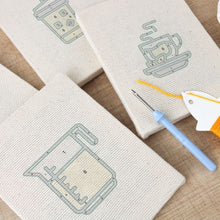 Afbeelding in Gallery-weergave laden, Punch Needle Set (4 stuks) met frames - Koffie en Thee Tijd
