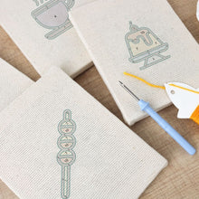 Afbeelding in Gallery-weergave laden, Punch Needle Set (4 stuks) met frames - Dessert Lekkernijen