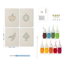 Afbeelding in Gallery-weergave laden, Punch Needle Set (4 stuks) met frames - Groente Lekkernijen