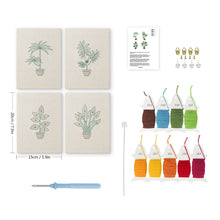 Afbeelding in Gallery-weergave laden, Punch Needle Set (4 stuks) met frames - Weelderig Bladgroen