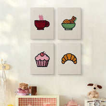 Afbeelding in Gallery-weergave laden, Punch Needle Set (4 stuks) met frames - Ontbijt Lekkernijen 2