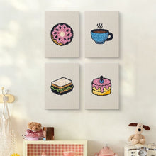 Afbeelding in Gallery-weergave laden, Punch Needle Set (4 stuks) met frames - Ontbijt Lekkernijen 3