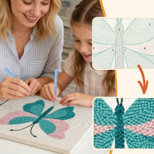 Afbeelding in Gallery-weergave laden, Punch Needle Pakket met frame - Azuurblauwe Vlinder