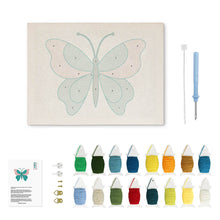 Afbeelding in Gallery-weergave laden, Punch Needle Pakket met frame - Azuurblauwe Vlinder