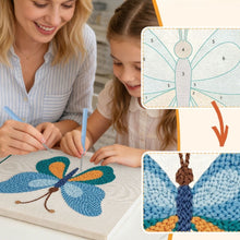 Afbeelding in Gallery-weergave laden, Punch Needle Pakket met frame - Blauwe Vlinder