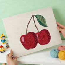Afbeelding in Gallery-weergave laden, Punch Needle Pakket met frame - Kersen