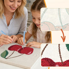 Afbeelding in Gallery-weergave laden, Punch Needle Pakket met frame - Kersen