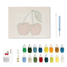 Afbeelding in Gallery-weergave laden, Punch Needle Pakket met frame - Kersen