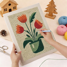 Afbeelding in Gallery-weergave laden, Punch Needle Pakket met frame - Bloeiende Tulpen