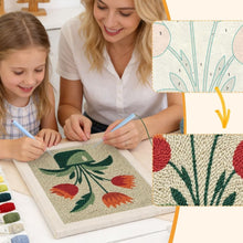 Afbeelding in Gallery-weergave laden, Punch Needle Pakket met frame - Bloeiende Tulpen