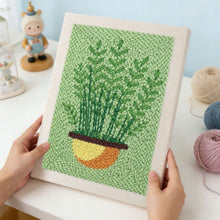 Afbeelding in Gallery-weergave laden, Punch Needle Pakket met frame - Varens in Pot