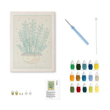 Afbeelding in Gallery-weergave laden, Punch Needle Pakket met frame - Varens in Pot