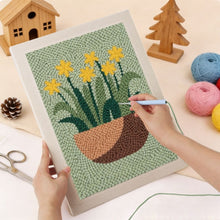 Afbeelding in Gallery-weergave laden, Punch Needle Pakket met frame - Zonnige Narcissen