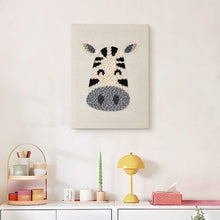Afbeelding in Gallery-weergave laden, Punch Needle Pakket met frame - Blije Zebra