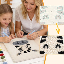 Afbeelding in Gallery-weergave laden, Punch Needle Pakket met frame - Blije Zebra