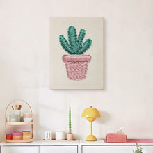 Afbeelding in Gallery-weergave laden, Punch Needle Pakket met frame - Kawaii Cactus