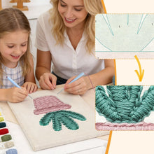 Afbeelding in Gallery-weergave laden, Punch Needle Pakket met frame - Kawaii Cactus