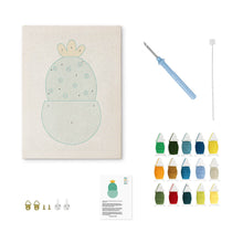 Afbeelding in Gallery-weergave laden, Punch Needle Pakket met frame - Kleine Blije Cactus