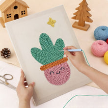 Afbeelding in Gallery-weergave laden, Punch Needle Pakket met frame - Lachende Cactus